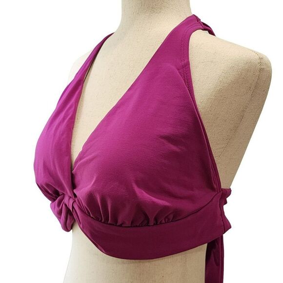 Perry Ellis Purple Halter Swim Bikini Top 38D / DD New - Picture 6 of 8